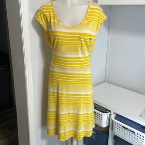 The North Face Stripe Yellow Midi Dress size M